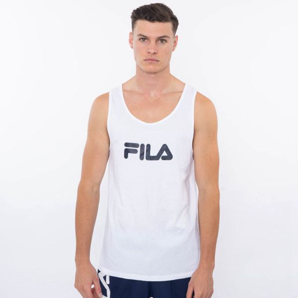 Camisetas Sin Mangas Fila Hombre Blancas - Mono Deckle - España 512730XKD